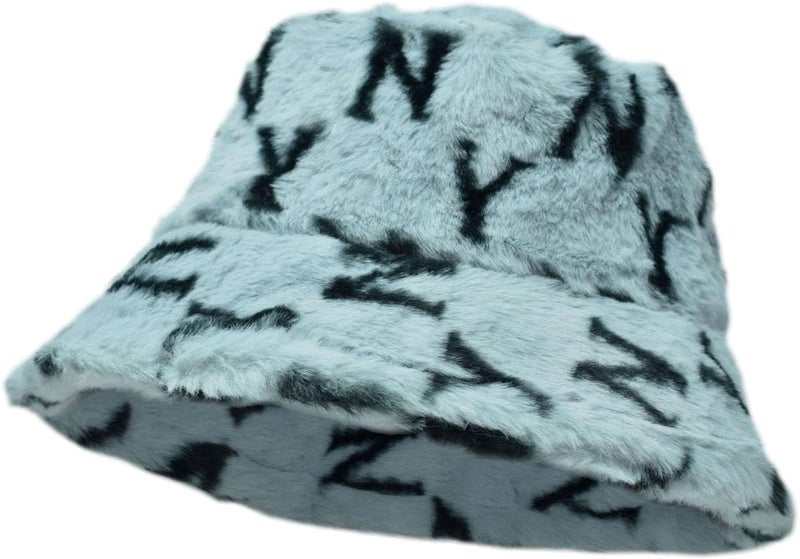 Glory Max Winter Fluffy Plush Bucket Hat Cozy Faux Fur Wide Brim Adjustable Size for Women - Image 1